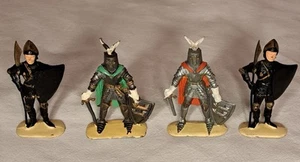 4 Figurines JEM Chevaliers de Faction épée bouclier casque fauchard écu Vintage - Picture 1 of 12
