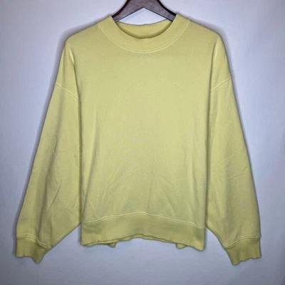 Uniqlo Sudadera Cuello Redondo Amarillo Pullover XXL Minimalista De Gran Tamaño Foto 1 de 4