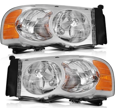 Fits 2002-2004 Dodge Ram 1500 /2003-2005 Dodge Ram 2500 3500 Headlamps Lamp Pair - Image 1 of 4