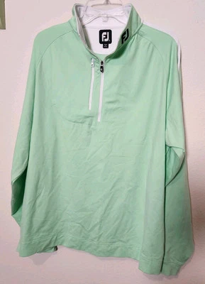 Pullover de golf FootJoy para hombre 1/2 cremallera capa media manga larga verde atletismo XL Foto 1 de 4