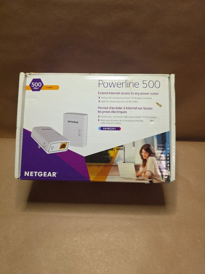 Netgear Powerline 500 1-Port Starter Kit XAVB5201 NEW Open Box! - Image 1 of 4
