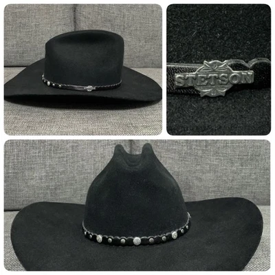 De Colección Stetson 4X Sombrero de Vaquero Occidental de Fieltro de Piel de Castor Negro Talla 7 1/8 Hecho en EE. UU. Foto 1 de 4