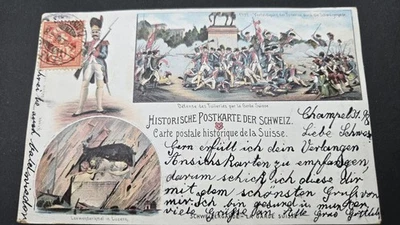 Ansichtskarte 1898 Schweiz Genf Hotel Stempel versendet nach Rottweil - Bild 1 von 2