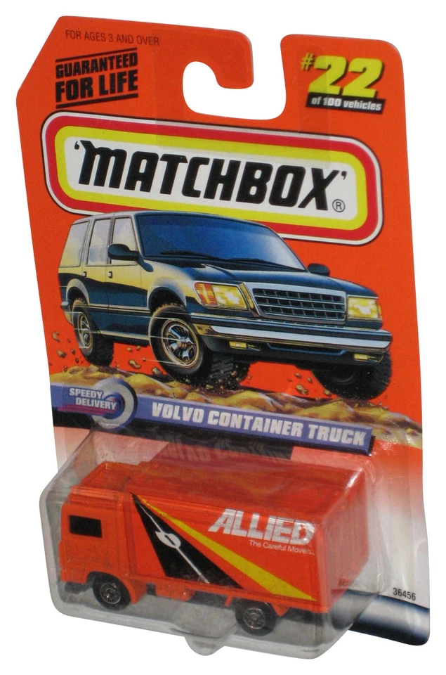 Matchbox Speedy Delivery (1998) Volvo Container Orange Truck Toy #22/100 - Image 1 of 1