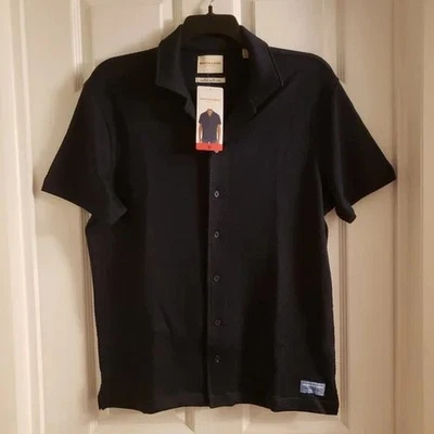 Scotch & Soda Men's Navy Blue Medium Textured Jersey Short Sleeve Buttoned Shirt - Image 1 of 4