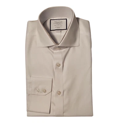 Charles Tyrwhitt Men's White Long Sleeve Button up Collared Dress Shirt FREE S&H - Image 1 of 2