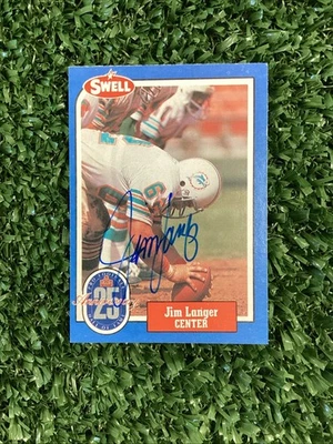 Jim Langer 1988 Swell Pro Football H.O.F. On Card Auto Dolphins Free Shipping! - Image 1 of 2