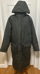LL Bean Mens Large Tall Parka Trench Coat Thinsulate Goretex Wool Lined Green - Picture 1 of 15