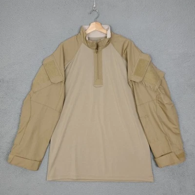 Vertx Recon Combat Shirt Mens L Desert Tan VaporCore Quarter-Zip Bicep Pockets - Image 1 of 4