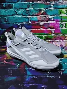 Adidas Icon 7 Boost Baseball Cleat Men's 13 Gray/White New S23852 Metal - Picture 1 of 12