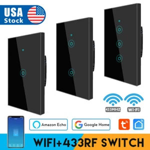 WiFi Smart Light Switch 1/2/3 Gang No Neutral Wire Required for Alexa/Google APP - Picture 1 of 17
