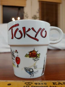 World Market "Tokyo" City Stackable Stoneware Ceramic Mug Cup Travel Theme - Picture 1 of 6