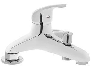 Badewannenarmatur in Silber STANDARD Badarmatur Wannenbatterie Wannenrandarmatur - Bild 1 von 2