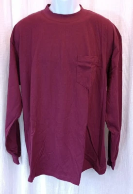Vintage Key Elements T-Shirt Long Sleeve Burgundy Red Mock Neck Size L - Image 1 of 4