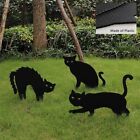 Draussen Garten Schwarze Katze Silhouette Vorgeborene Lcher Wetterresistent