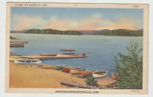 Postal Estherville Iowa saludos canoas circa 1941 - Imagen 1 de 2