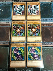 Blue Eyes White Dragon + Dark Magician + Red Eyes Black Dragon (6-Card Set LDK2) - Picture 1 of 1