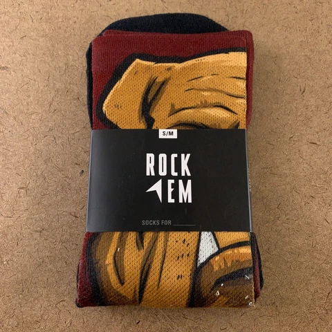 Rock 'Em Size S/M Men's Shoe 6-8.5 Mississippi State Bulldogs Novelty Socks NWT Cover