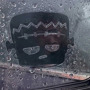 Linda calcomanía Frankenstein transparente a prueba de lluvia personalizada espejo mirador 2 piezas - Imagen 1 de 4