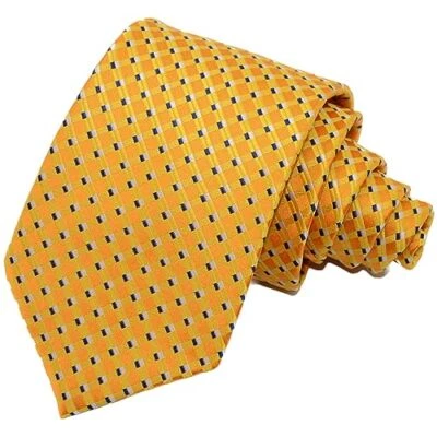 New Classic Men's Plaids Checks Silk Tie Necktie Gold/Yellow - Image 1 of 4