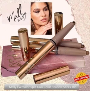 Mally Beauty Evercolor* Split Shadow Stick Trio (Blushing, Golden, Cinnamon) NIB - Picture 1 of 13