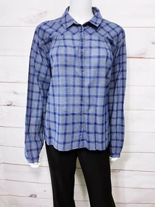 Pendleton Womens Shirt Size L Blue Plaid Button Up Long Sleeve Top - Picture 1 of 6