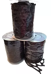 Metallic Craft Ribbon MESH WIRED *30 yards Brown 6" Expandable (3)10yd Rolls - Picture 1 of 4