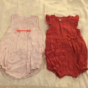 Absorba Baby Girl 2 Rompers, Size 6 Months - Picture 1 of 5