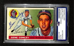 Gene Conley Signed/Auto 1955 Topps Card #81 Milwaukee Braves PSA/DNA 195371 - Picture 1 of 2