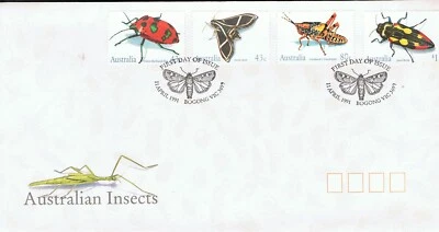 AUSTRALIA 1991AUSTRALIAN INSECTS - FIRST DAY COVER  - Image 1 of 2