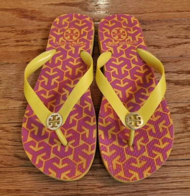 Chanclas Tory Burch para mujer naranja-multi geométricas punta camel talla 7 Foto 1 de 4