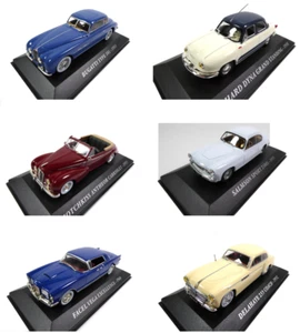 Set of 6 Model Cars Panhard Bugatti Facel Hotchkiss 1:43 Ixo LVA01 - Picture 1 of 9