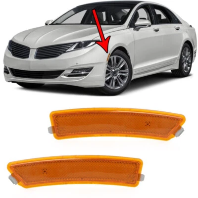 Par de luces de señalización lateral reflector parachoques delantero para Lincoln MKZ 2013-2016 Foto 1 de 4