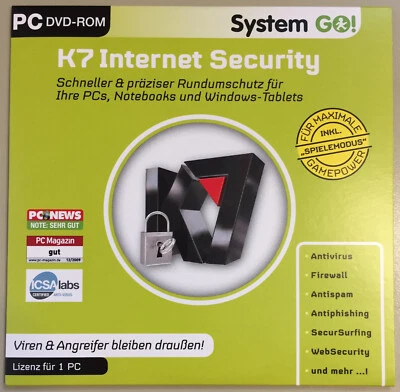 K7 Internet Security System GO! PC DVD-ROM ✰NEU✰ - Image 1 of 3