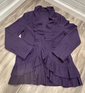 Damen Boucle Wolle Rüschen Pullover Jacke Boho ~ Steampunk ~ Bauern - Bild 1 von 10