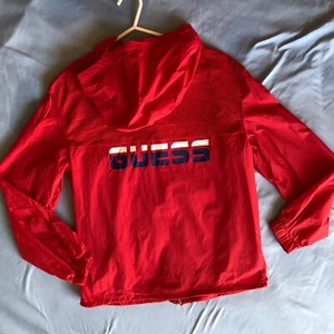 GUESS USA hoodie Windbreaker Jacket Full-Zip Size S (wears as Med) Lightweight - Picture 1 of 11