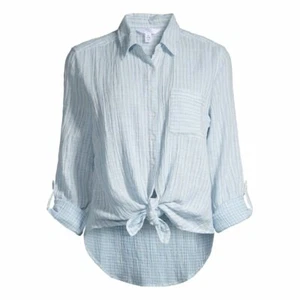 Time and Tru Women's Button Front Top Size S/CH (4-6) (LOC TUB-131) - Picture 1 of 4