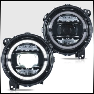 VLAND FULL LED Headlights Halo Ring For Jeep Wrangler JL JLU 2018-2023 Animation - Picture 1 of 8