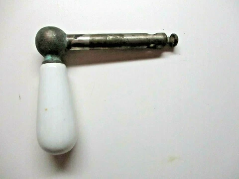 White Porcelain Lever L Shape For 1/4" Inch Rod Toilet Flapper Lift Arm Antique Cover