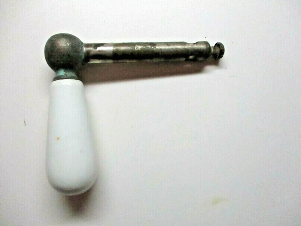 White Porcelain Lever L Shape For 1/4" Inch Rod Toilet Flapper Lift Arm Antique - Image 1 of 4
