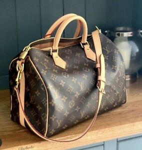 LOUIS VUITTON SPEEDY BANDOULIERE WITH DUST BAG/ BOX/ LOCK, KEY, AND BAG SHAPER.