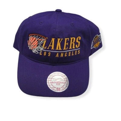 Mitchell & Ness Los Angeles Lakers Papá Sombrero Ajustable Imitación Cuero Correa Sombrero Foto 1 de 4