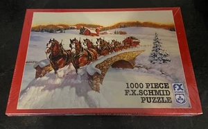 FX Schmid World Famous Budweiser CLYDESDALES  1000 pc Vintage Horse Puzzle - Picture 1 of 6