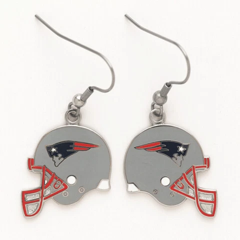 New England Patriots Helmet Dangle Earrings NFL New Cover