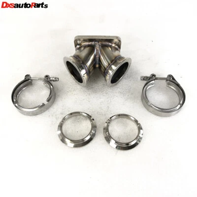 COMBO T4 Brida Doble Desplazamiento a 2.5" Banda V Doble Entrada Adaptador SS + Abrazaderas + Bridas Foto 1 de 4