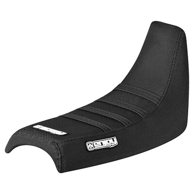 Cubierta de asiento con pinza de tracción alta Yamaha PW 50 todo NEGRA con costillas NEGRAS #91 Foto 1 de 4