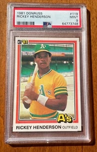 1981 Donruss Rickey Henderson Oakland Athletics #119 Newly Graded PSA 9 Mint - Picture 1 of 2
