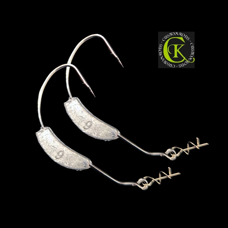 2x Offset Haken / Blei / Spirale Jighaken Rundkopf Jigkopf Jigköpfe Jig Greifer - Bild 1 von 1