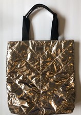 Victoria's Secret Gold Love Tote Bag Quilt Metallic