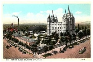 Temple Square Salt Lake City Utah Postkarte - Chrom - Bild 1 von 2